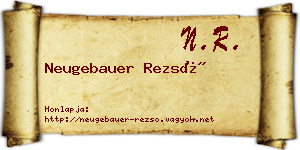 Neugebauer Rezső névjegykártya